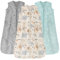Unnivoll 3er Pack Schlafsack Baby Sommer 0.5 Tog 100% Baumwolle Sommerschlafsack Babyschlafsack 6-12 monate 78 cm für Jungen Mädchen Neugeborene Aprikose Grau Grün Elefant