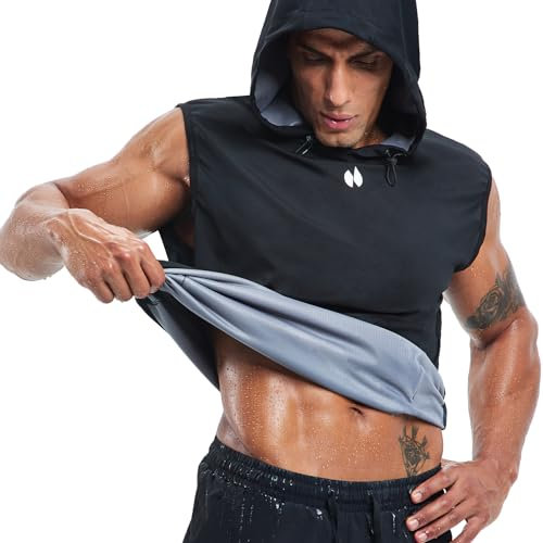 HOTSUIT Débardeur de Sudation pour homme amincissant Gilet de Sudation Ventre plat pour Sport Fitness Sauna Vest pour perte du poids minceur Noir 4XL