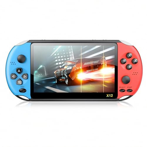 Retoo Consola de juegos de más de 1000 juegos, consola de videojuegos portátil, consola de juegos, consola retro para niños y adultos, consola de juegos de 5,1 pulgadas, pantalla LCD de 5,1 pulgadas,