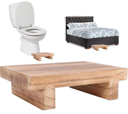 Fituenly Escabeau en Bois, Escabeau en Bois pour Lits Hauts, Escabeau De Chevet en Bois Vintage Enfants Adultes Repose-Pieds Solide pour Cuisine Salon