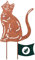 VERDOBA Katze Gartendeko Rost - Gartenstecker Katze mit Rostpatina - Gartenstecker Rost - Blumentopf Katze aus stabilem Eisen - Rost Deko Katze Garten - Rost Deko für Garten, Balkon & Terrasse