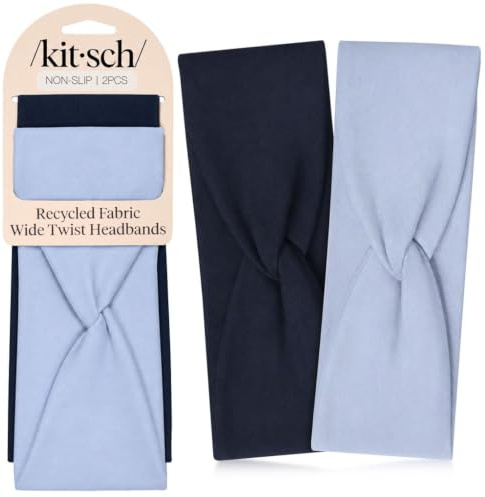 Kitsch Wide Headbands for Women Non Slip - Running Headbands for Girls, Ideal for Working Out, Yoga, Gym, or Lounging | Stretchy Head Bands | Fashion Hair Accessories - Garden Bouquet, 2pcs