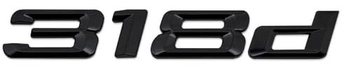 Glanz schwarz 318d Auto Buchstaben Emblem Badge Nummer Kofferraum Gepäckabzeichen Abzeichen Passend für BMW
