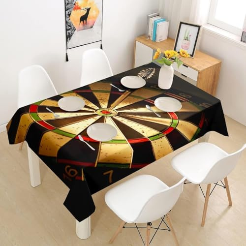 Tischdecke Outdoor Darts Tischdecken Abwaschbar 3D Ziel Tischdecke Wetterfest Wasserdicht für Party Biertisch, 140x200 cm P/Q3447