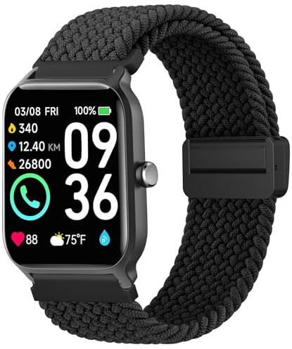 Magnetic Braided Bands for IDW13,IDW16,IDW19 Smartwatch Bands, 22mm Soft Nylon Replacement Strap for Fitpolo IDW13/Woneligo W13/FITVII HM57, ENOMIR/TOOBUR/MILOUZ/Gydom/Faweio/Veryfit IDW19 Smartwatch