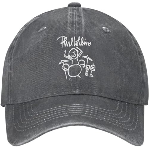 Mode Hip Hop Hut Phil Musik und Collins Baseballkappe Vintage Gewaschene Denim Kappe Unisex Casual Outdoor Sport Hut Schwarz