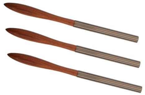 VALICLUD 3pcs Nail Art Brush Set Multi-functional Painting Pen Flat Head Ergonomic Wooden Handle Gel Polish Stripping Brushes for Nail Art