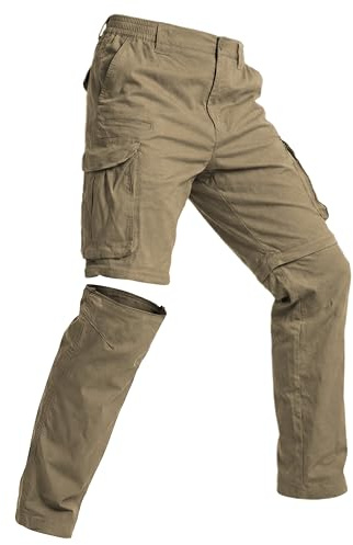 NATUVENIX Wanderhose Herren Zip Off Cargohose Leicht Stretch Outdoorhose