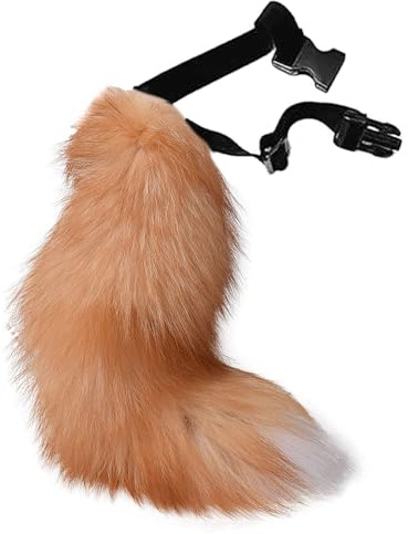 Nocyclonic Therian Tail aus Kunstfell, Furry Fox Tails Keychain, Fuchsschwanz AnhäNger, Fell Schwanz Keychain
