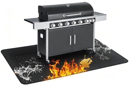 Ronsan 152x100 cm Feuerfeste Unterlage, Hitzeschutzmatte Bodenschutzmatte | für Feuerstelle, Feuerschale & Grill, Camping, BBQ, Schützt Terrasse, Deck und Rasen, Wasserabweisend, Wiederverwendbar