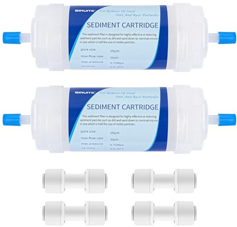 Hydrogarden Filtro de Agua para Tubos de Polietileno de 1/4 Pulgadas y Sistemas de Goteo de jardín (2 filtros de Agua+2 adaptadores rápidos)