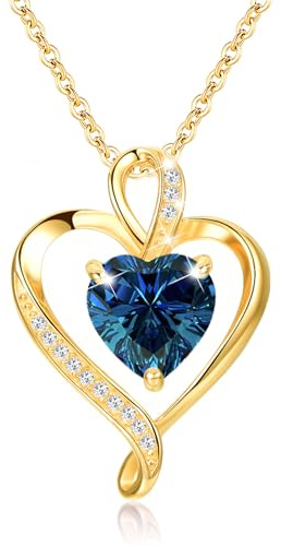 LAVUMO Collier Coeur pour Femme Pendentif Amour Bijoux Cadeau Anniversaire