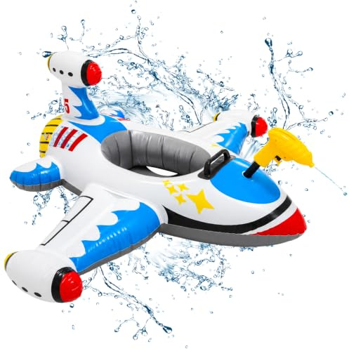 Salvagente Bambini con Pistola ad Acqua, yisight Gonfiabile Piscina Aereo per Bambini 1-6 Anni, Giochi Acqua Mare e Piscina