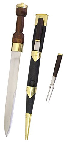 Battle-Merchant Schottischer Dirk mit Gabel und Messer Mittelalter Highlander Sgian Dubh Kilt William Wallace