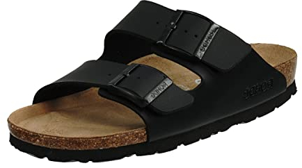 Rohde Damen, Frauen, Klassische Sandalen, Sandalen,Pantoletten,Sommerschuhe,Hausschuhe,Kork-fußbett,SCHWARZ,41 EU / 7.5 UK