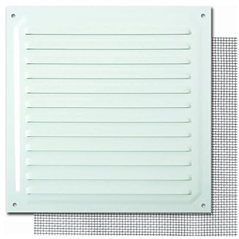 Brinox B73040D - Rejilla con mosquitera (20 x 20 cm) color lacado blanco