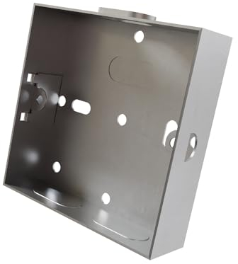 rhinocables Metal 1 Gang Single Socket Back Box, Single Pattress Box Mount, Flush Mount (1 Pack, 16mm)