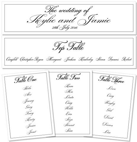 1 x Personalised Table place card for Wedding Plan (1 Postcard)