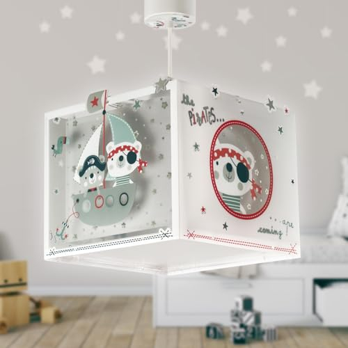 Dalber kinderlampe Pendelleuchte Hängelampe Piraten The Pirates Tiere, 24 x 24 x 21 cm, Grün