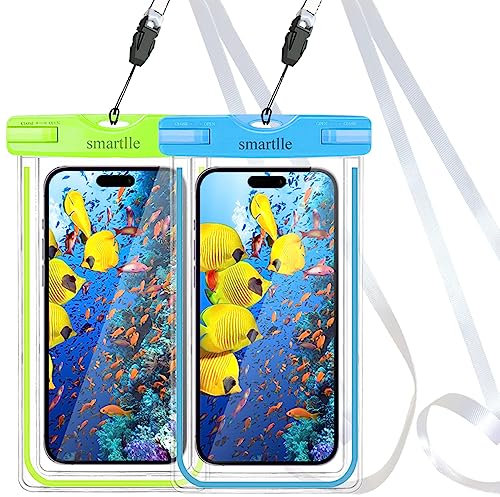 smartlle wasserdichte Handyhülle 2 Stücke, Handy Hülle Wasserdicht Tasche Beutel, Staubdichte Schutzhülle für iPhone 12 11 X XR XS MAX,8/7/6s Plus,6 5 5c 5s,Galaxy S21 S20 S10 S9 S8 S5 S7 S6 Edge