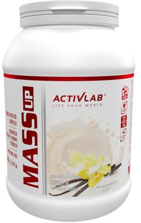 Activlab Mass Up Gainer – Vanille 2kg, Complexe Glucides et Protéines, Mass Gainer Musculation, Construction et Prise de Masse Musculaire Rapide et Efficace