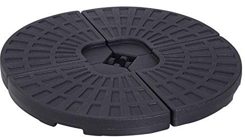 Outsunny Lot de 4 Pieds de Parasol Poids de lestage pour parasols déportés - A remplir d'eau jusqu'à 52 kg ou de Sable jusqu'à 60 kg - dim. totales 48L x 48l x 8H cm polyéthylène Haute densité Noir