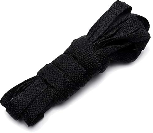 ANUFER Plat 9mm de Large Coloré Longue Lacets pour les Chaussures de Sport Bottes P11 Noir 240cm