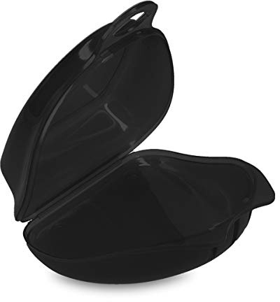 kwmobile Ventilated Orthodontic Retainer Case - Storage Box with Vent Holes for Mouth Guard, Dentures - Black/Transparent