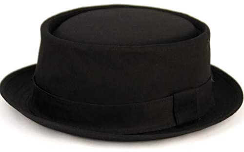 Porkpie Fedora Herren-Sonnenhut für jeden Tag, Baumwolle, für alle Jahreszeiten, Größe L/XL, F2091 Schwarz, Schwarz, L/XL