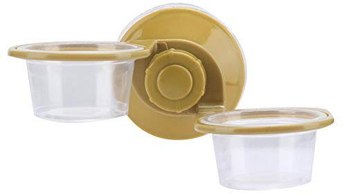 Reptile Feeder Bowl, Pet Reptile Food Feeder Suspension Fixed Hanging Water Feeding Bowl with Dish Rack and Suction Cup Home Pet Feeder Supplies Accessories (Double Bowl)