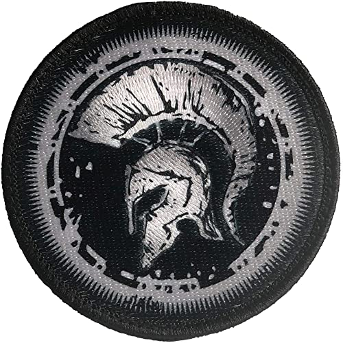 Bundeswehr Spartanischer Helm Patch Gestickt mit Klett - Deutschland Patch - Militär aufnäher - Patch klett - Airsoft Patch - 8 cm 75 x 75 mm