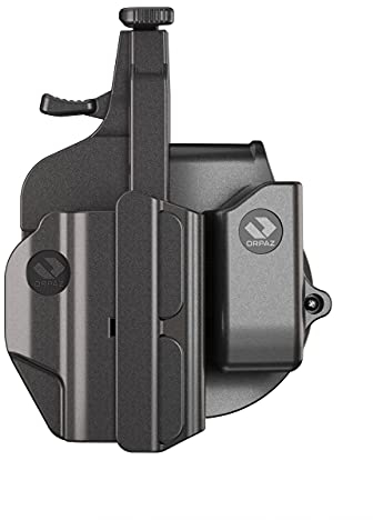 Orpaz T41 Adjustable and Modular CZ 75 Holster Compatible with OWB CZ 75 Holder with Light/Laser/Optics, Paddle with Magazine Holder - Unisex - Will Secure Your Handgun with a Tactical Appearance