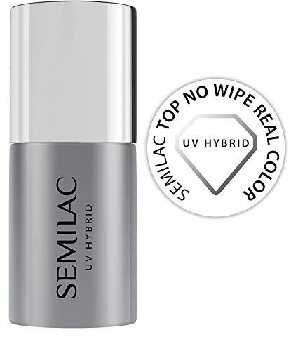 Semilac Top No Wipe Real Color 11 ml Innovativ UV LED Top Coat für Hybrid Nagellack Schützt, Transparent