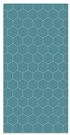 Panorama Alfombra Vinílica Cocina Baño - Modelo Mosaico Hexágonos Azul 60x110 cm - Varios tamaños - Decoración Hogar