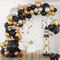 Luftballon Girlande Schwarz Gold, 134 PCS Schwarze Gold Silber Luftballons, Ballon Girlande Schwarz Gold für Geburtstagsdeko Mann Frauen, Silvester Deko 2024, Neujahr, 18 30.Geburtstag Deko Junge