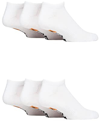 Farah Mens Cushioned Trainer Socks Pack of 6 | Invisible Low Cut Liners with Arch Support, Plain, Patterned, Striped, Multipack