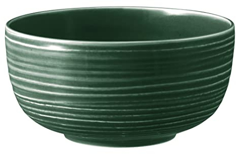 Seltmann Weiden Terra Foodbowl 17 cm, 1520 ml, Servierschale mit spiralförmigem Relief, Spülmaschinen- und mikrowellenfest, Porzellan, Moosgrün