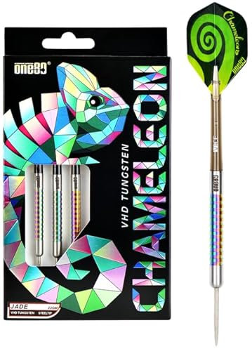 ONE80 Steel Darts Chameleon VHD Steeltip Dart – Hochwertige Steeldarts mit Präzisionsgriff und Chameleon-Beschichtung für optimale Kontrolle und Präzision Dartpfeile (Jade, 22 Gramm)