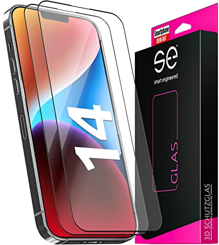 2 x se® für iPhone 14 für Panzerglas - aus Deutschland 100% Passgenau mit Installationshilfe, kompatibel mit iPhone 14 Schutzfolie Schutzglas, Anti- Kratzer 9H Härte HD-Klar 100% Funktion