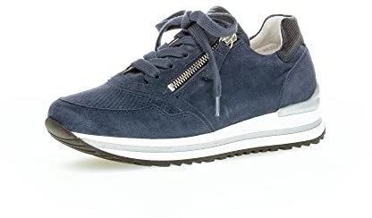Gabor Damen Low-Top Sneaker, Frauen Halbschuhe,Wechselfußbett,Komfortable Mehrweite (H),straßenschuhe,River/Marine (pf),43 EU / 9 UK