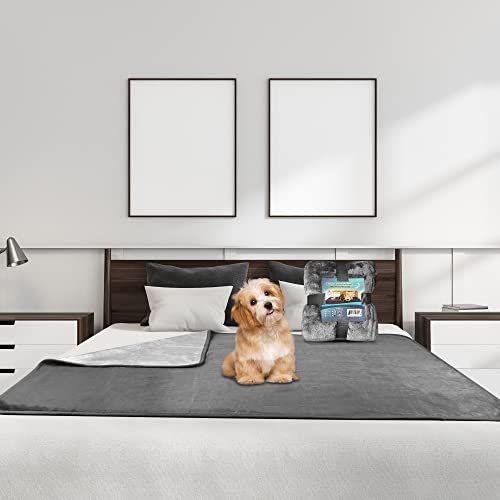 Bedding Aid wasserdichte Decke, Hundedecke Wasserdicht, Liebesdecke Wasserdicht, Katzendecke, Hundedecke, Hundedecke Sofa, Dunkelgrau/Hellgrau, Tagesdecke (203x229cm)