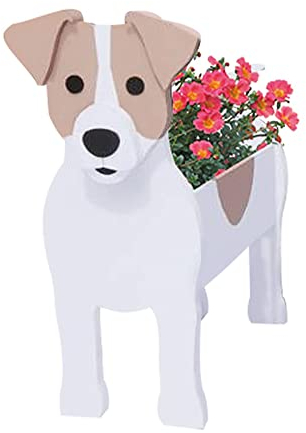 Macetas para perros, maceta de madera para perros, macetas de plástico, bonita maceta con forma de animal, maceta de suspensión para jardín, marrón