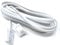 DRUT 3m BT to BT 4 Wire 431A Male to Male Plug Telephone Flat Cable Lead 10ft White