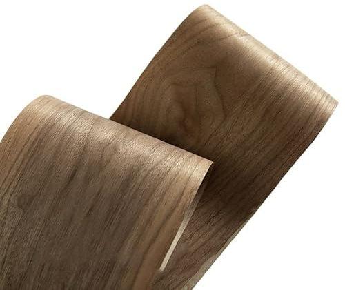 SLOYCA 1 Stück 220 cm natürliches schwarzes Nussbaumfurnier dünn handgefertigt DIY Massivholz dekorative Platte Haut Lautsprecher Renovierung
