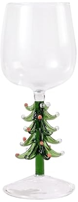 Hyclam Christmas Tree Wine Glasses With Stem - Elegant Decoration, Vintage Holiday Gifts