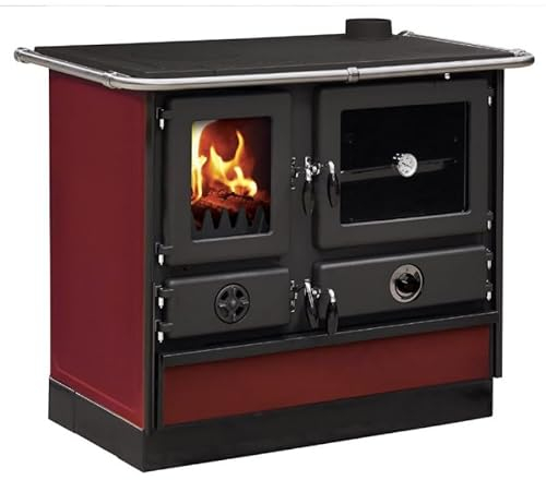 INTERSTOVES - Cuisinière à bois Magnum Thermo MBS en fonte | bouilleur sortie côté droit - Bordeaux