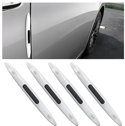 CGEAMDY 4 Pieces Car Door Edge Protective Strips, Bumper Guard Anti-Collision Protector, Auto Anti-Scratch Side Door Edge Protector, Accessories for Most Cars, Trucks, SUVs, Pickups(White)
