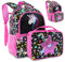 Decorably Klassischer Einhorn-Rucksack mit abnehmbarer Lunchtasche, Schwarz