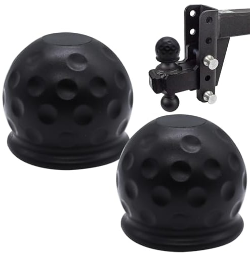 ZHIYUQL® 2 Pezzi Copertura Gancio Traino, Tappo di Protezione per Gancio di Traino, Universale Tappo Gancio Traino Ø 50 mm (Nero)