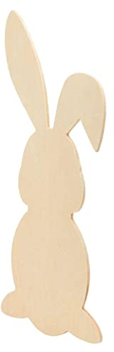 Cabilock Weißer Embryo-Kaninchen Unfertiges Holzkaninchen Holzfigur Osterhase DIY-Material Holzhasenchips Holzspachtelmasse Osterhasen-Chips Hasenscheibe Aus Holz Esstisch Das Schild Leer